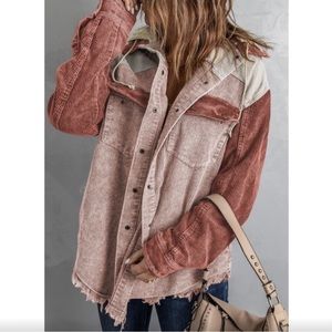 NWT Corduroy Hooded Shacket Large